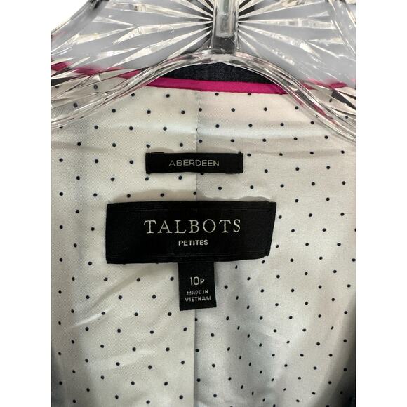 Talbots Charcoal Gray Office Work Career Business Aberdeen Blazer Size 10P - Picture 2 of 13
